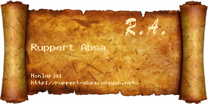 Ruppert Absa névjegykártya